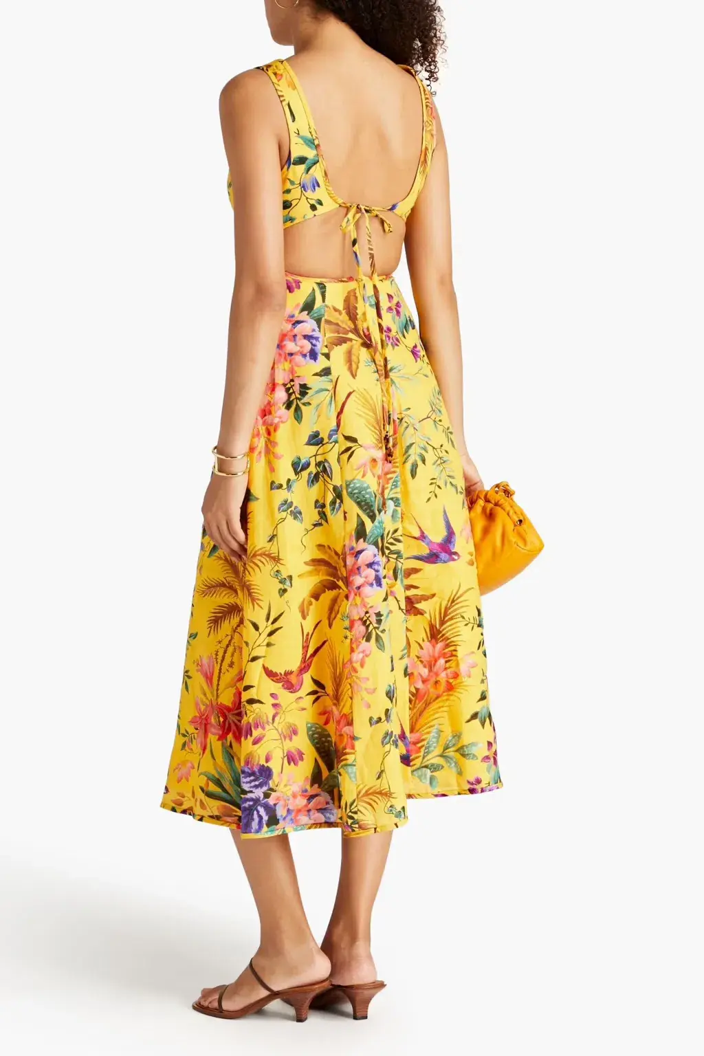 Zimmermann Tropicana Cut Out Midi Dress Yellow Size 1 / AU 10 - Image 2