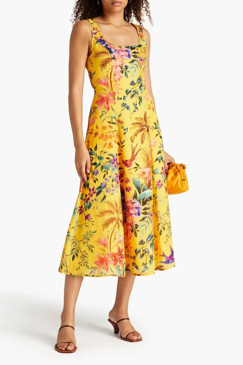 Zimmermann Tropicana Cut Out Midi Dress Yellow Size 1 / AU 10 - Image 1