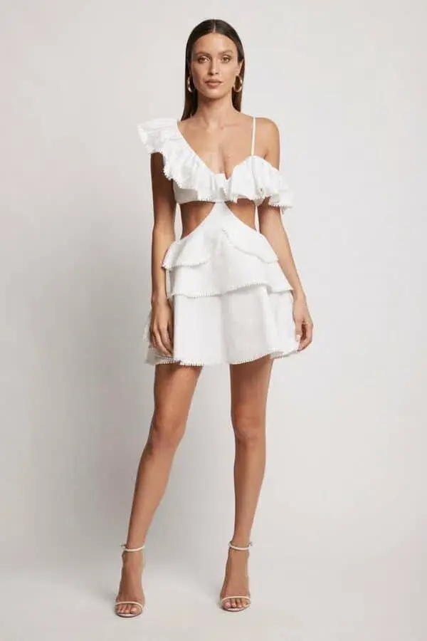 Sofia The Label Rose Mini Dress White Size 8 - Image 1