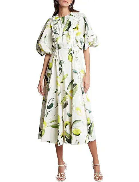 Aje Zest Midi Dress Tropical Lime Size AU 8 - Image 4