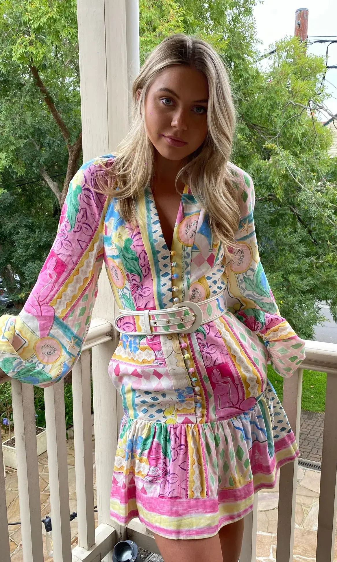 Rebecca Vallance Le Mur Rose Mini Dress Multi Size 14  - Image 3