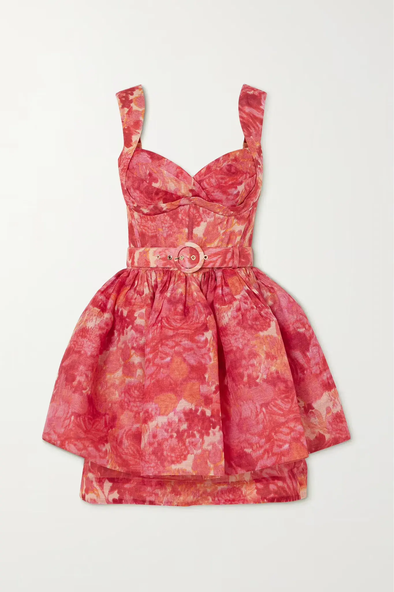 Zimmermann The High Tide Mini Dress in Pink Ikat Floral Size 1/Au 10 - Image 3