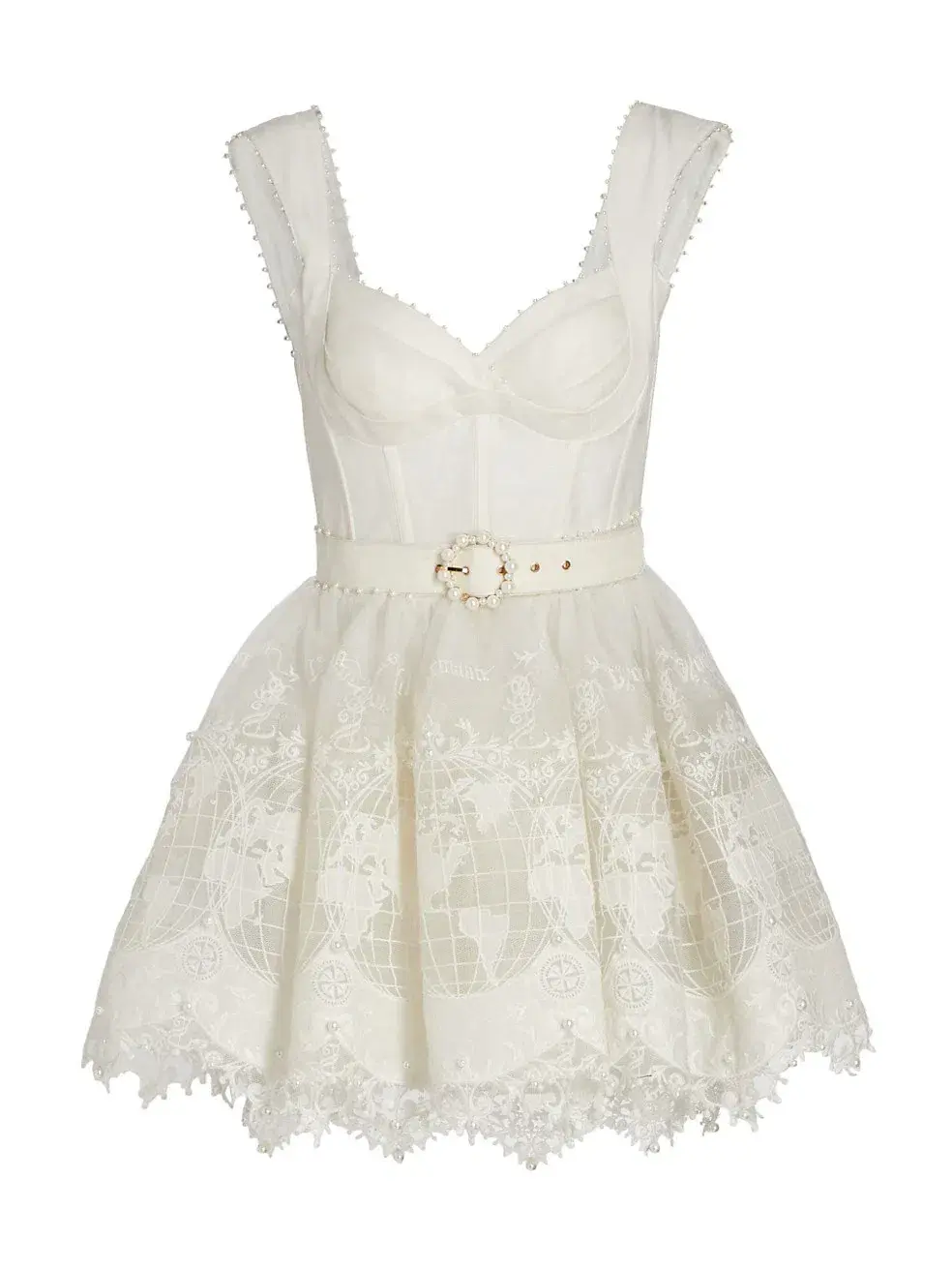  Zimmermann High Tide Embroided Mini In Ivory Size 1/Au 10  - Image 4