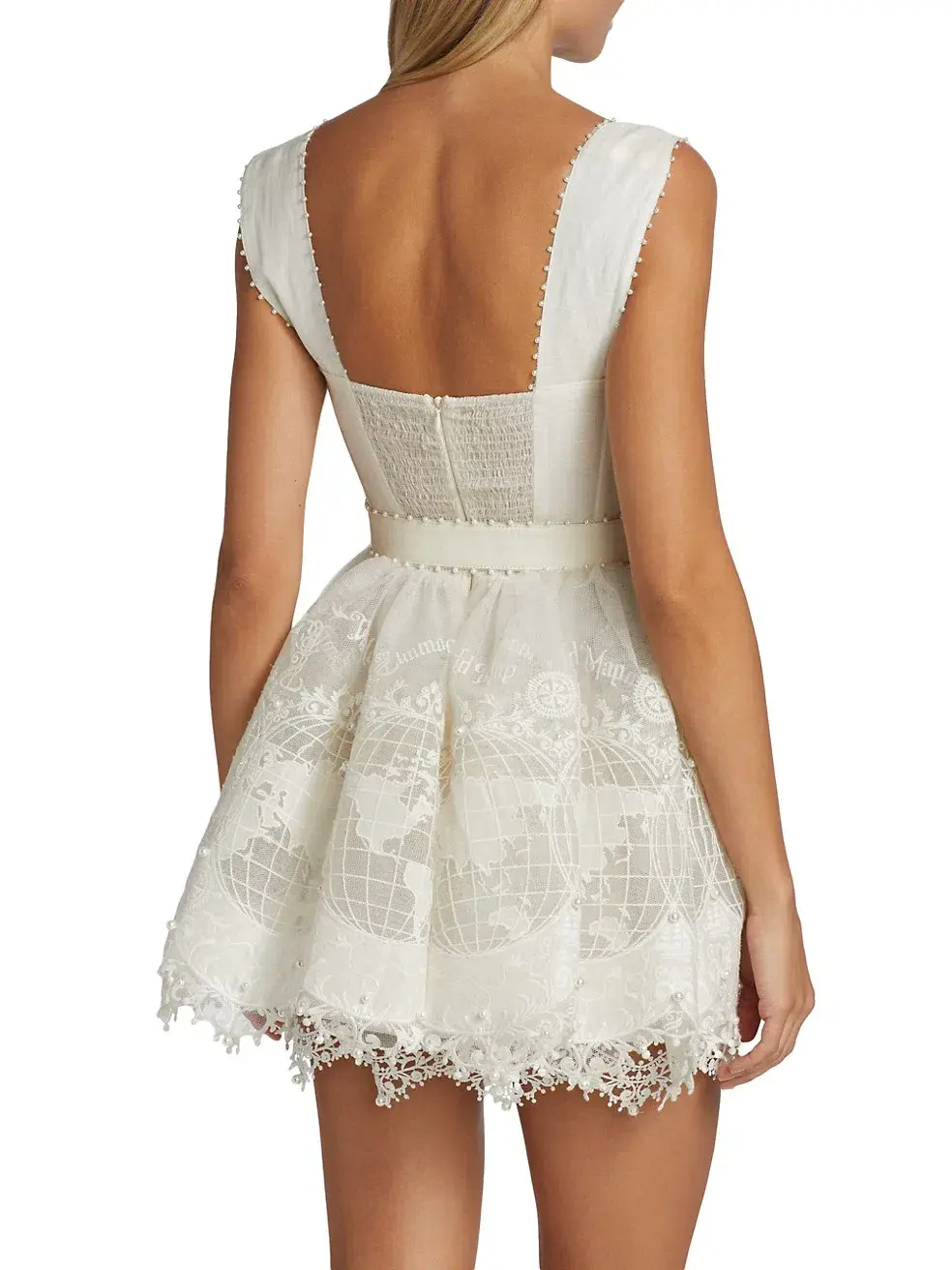  Zimmermann High Tide Embroided Mini In Ivory Size 1/Au 10  - Image 3