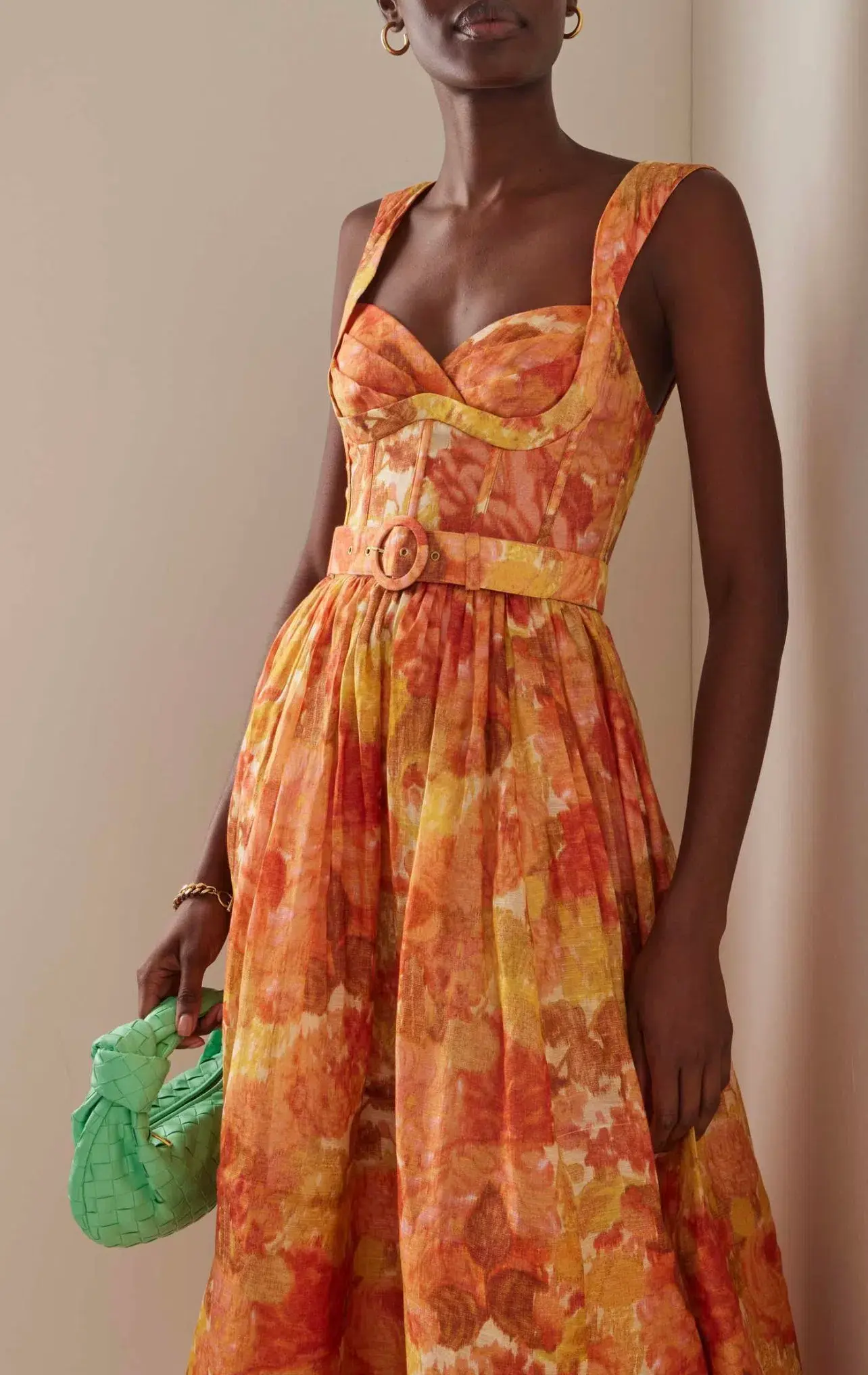 Zimmermann The High Tide Picnic Dress in Citrus Ikat Floral Size 1/Au 10  - Image 2