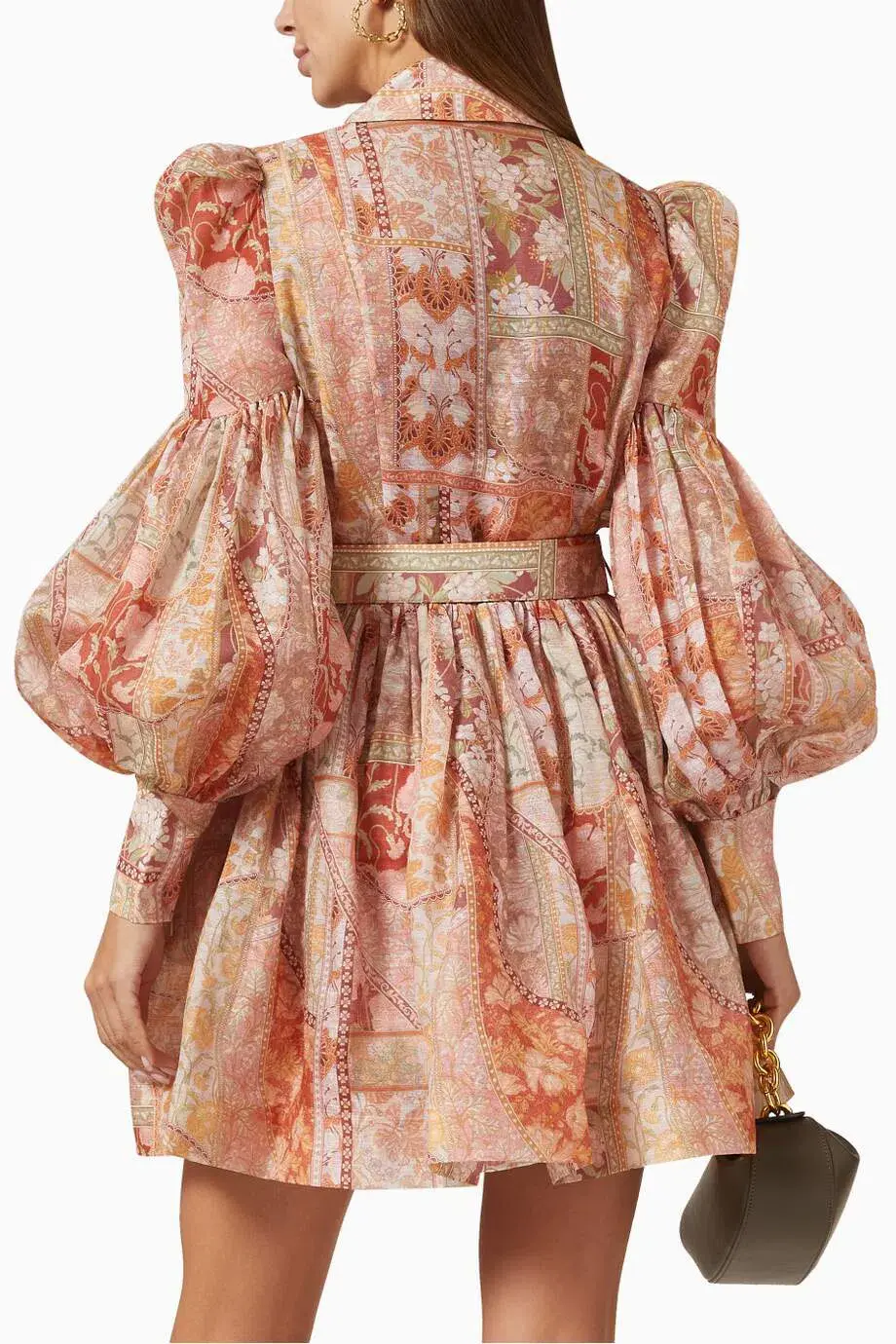 Zimmermann Kaleidoscope Tuxedo Frill Mini Dress in Linen Blend Size 0/Au 8 - Image 3