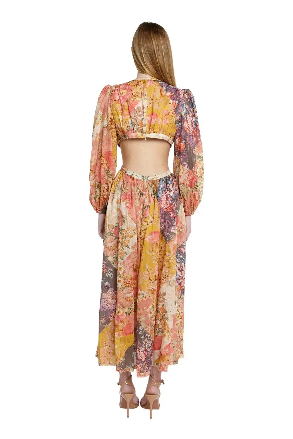 Zimmermann Pattie Patchwork Long Dress Patch Floral Size 1 /Au 10  - Image 3