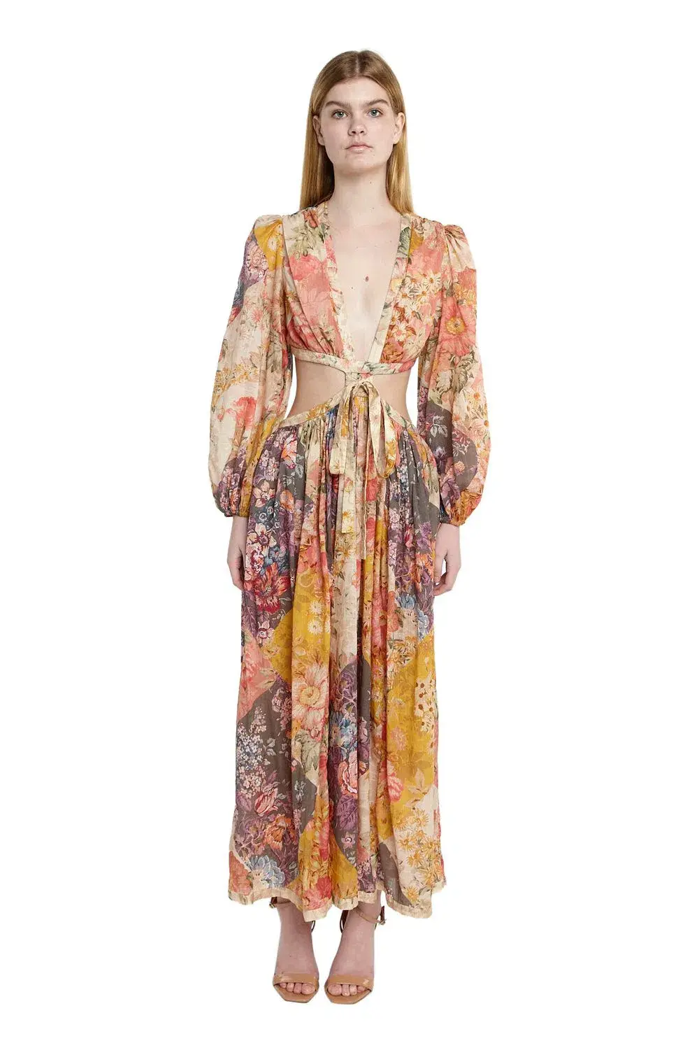 Zimmermann Pattie Patchwork Long Dress Patch Floral Size 1 /Au 10  - Image 1