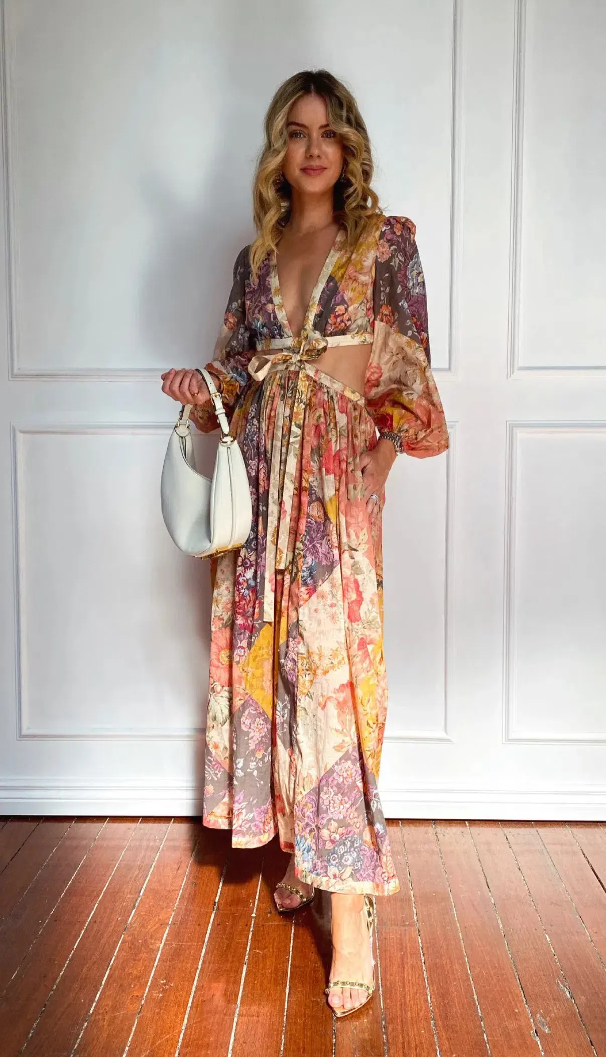Zimmermann Pattie Patchwork Long Dress Patch Floral Size 1 /Au 10  - Image 2