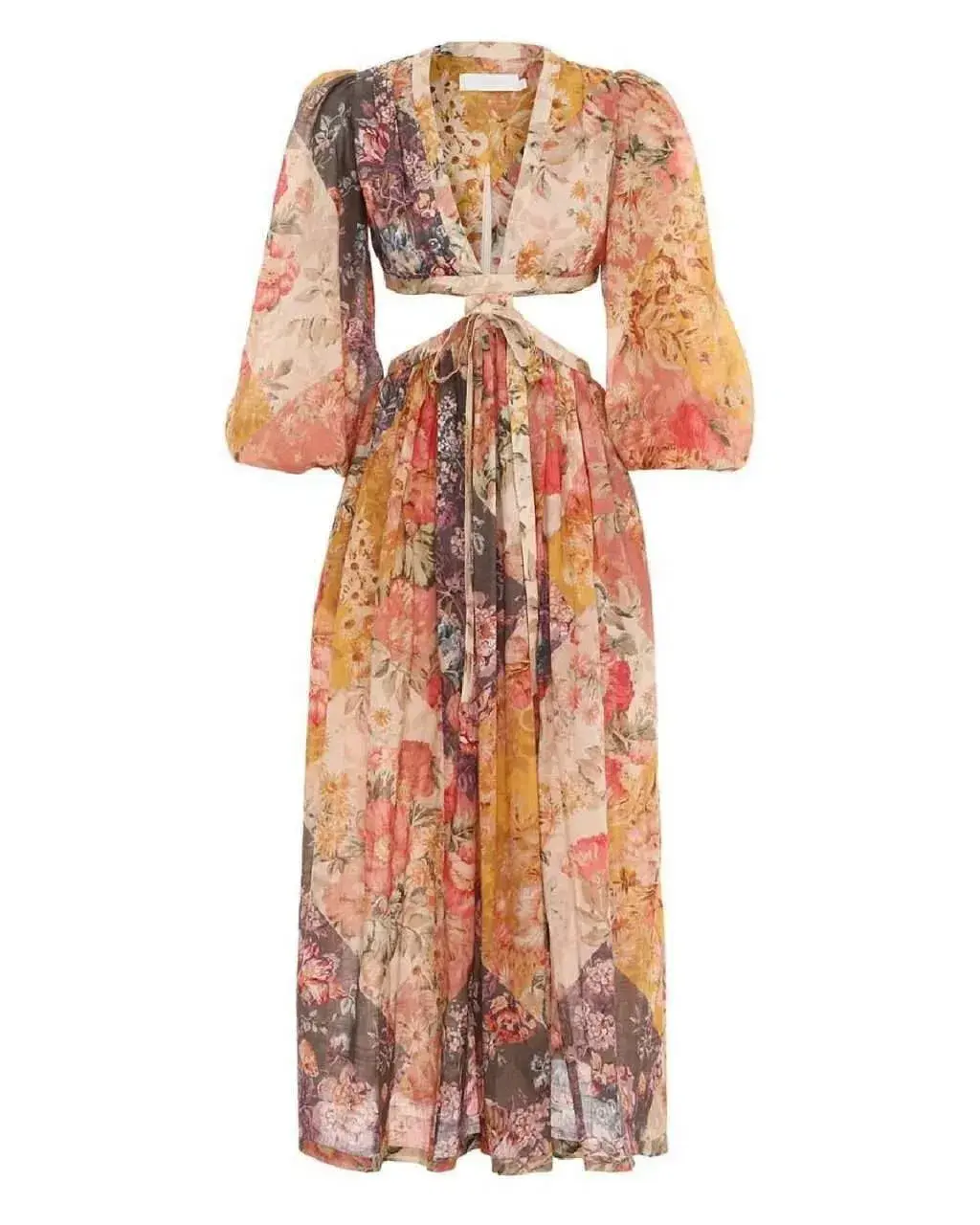Zimmermann Pattie Patchwork Long Dress Patch Floral Size 1 /Au 10  - Image 4