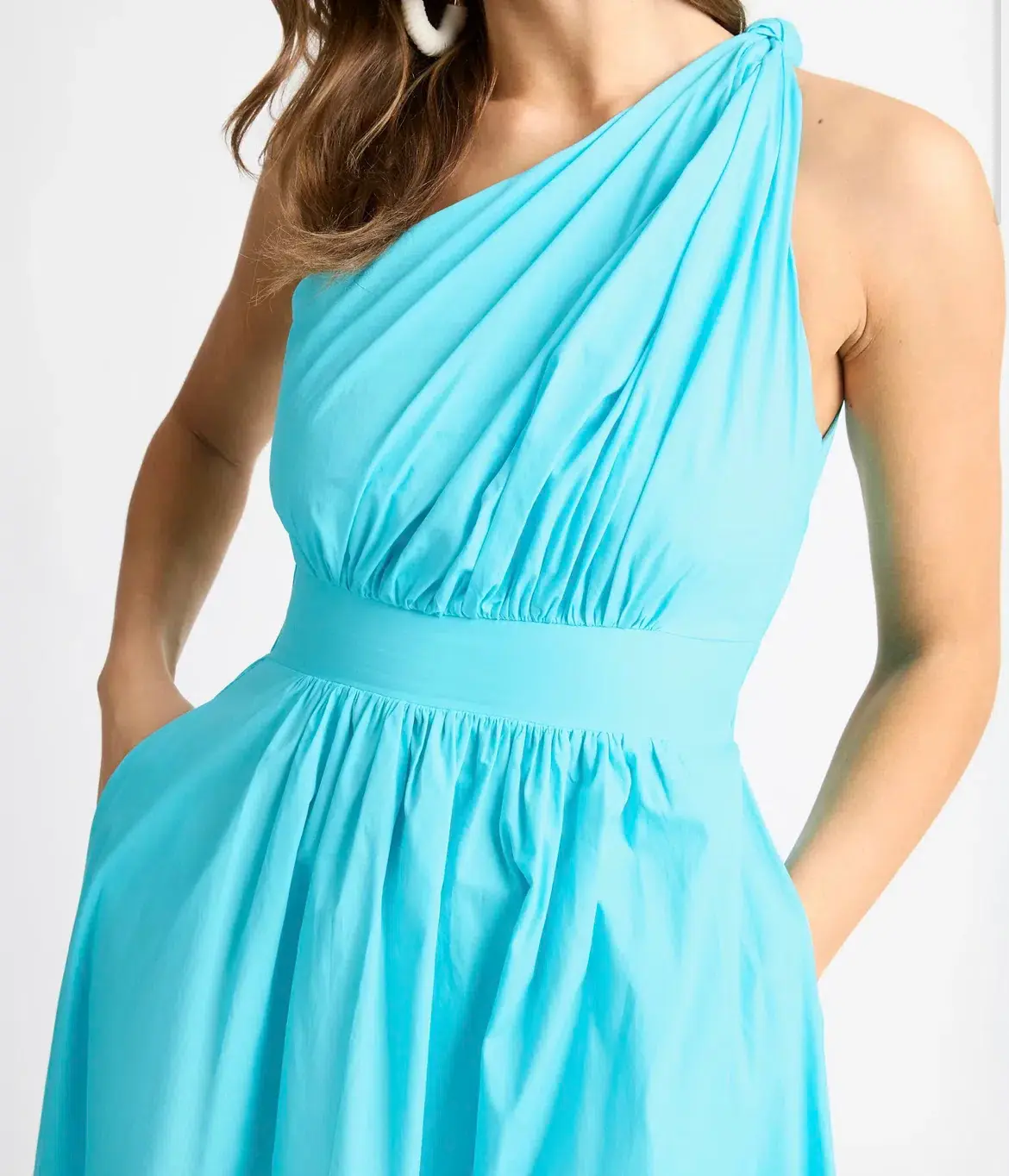 Sheike Isla Statement Dress In Turquoise Size 6 - Image 3