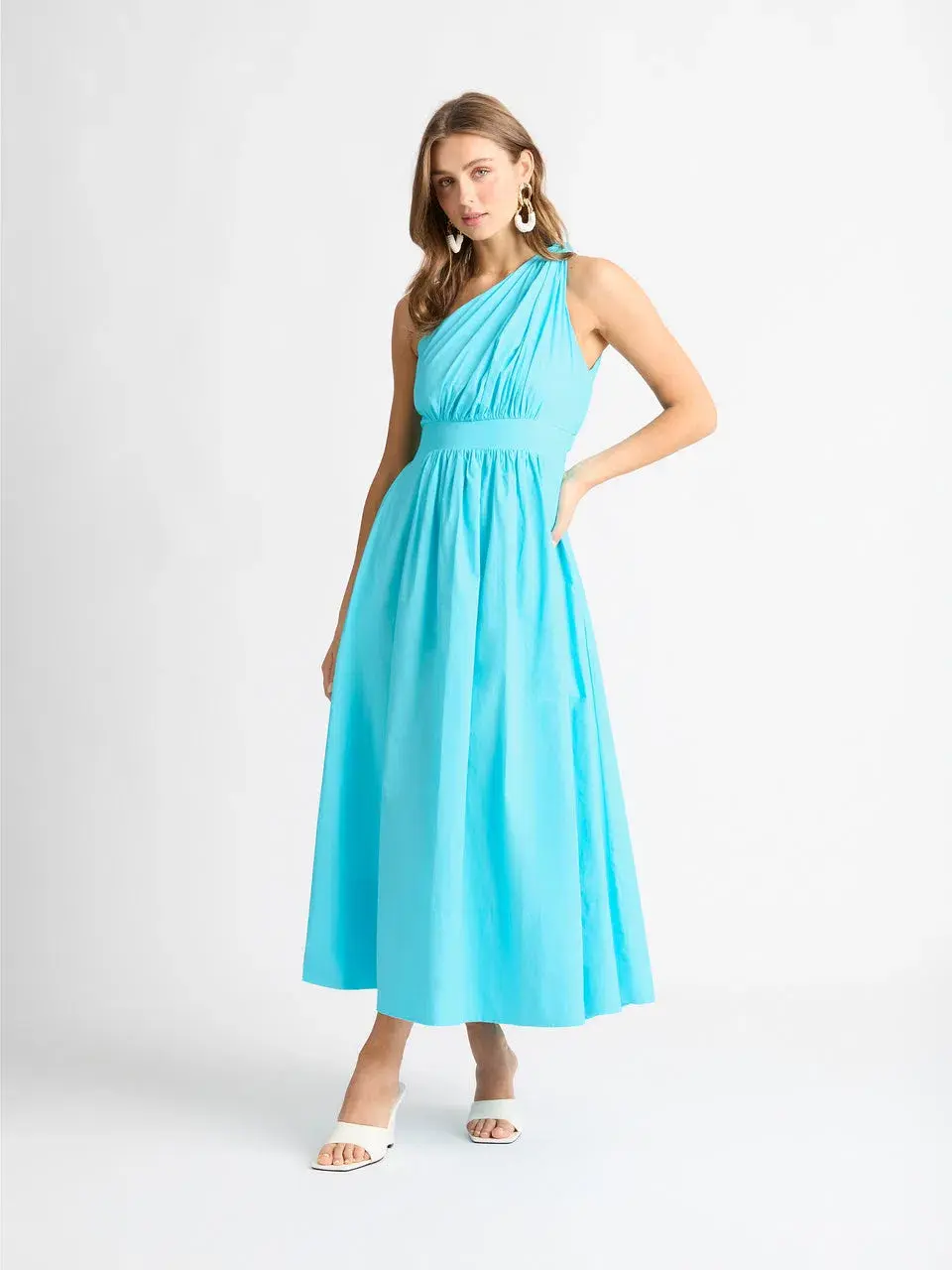 Sheike Isla Statement Dress In Turquoise Size 6 - Image 1