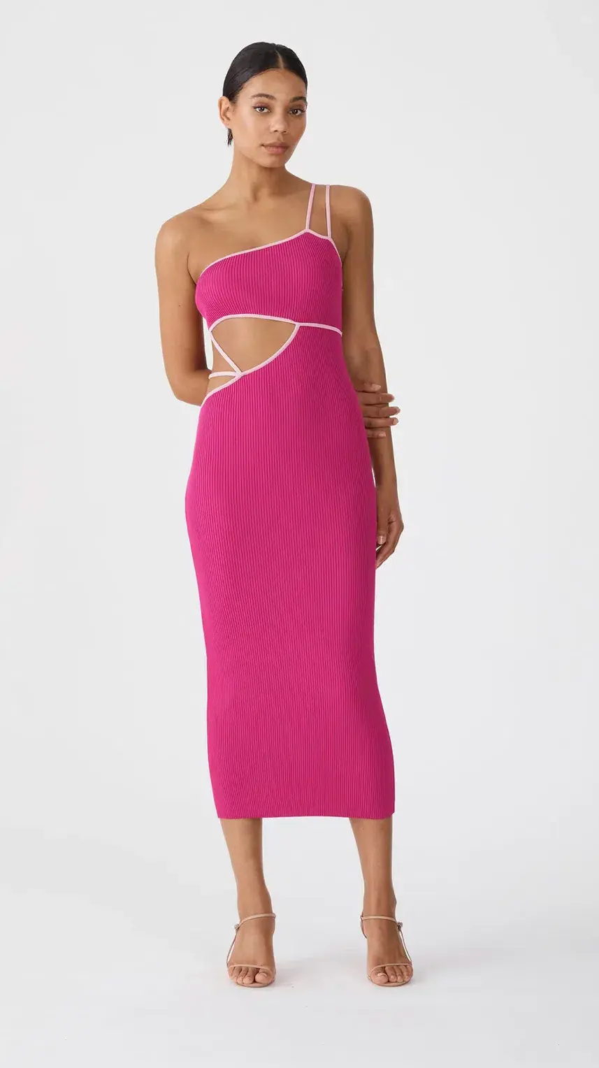 San Sloane Nathalya Midi Dress Pink Size Small/Au 8  - Image 1