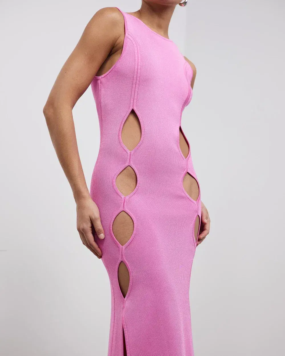 Auteur Studio Charlotte Slit Knit Dress Candy Pink Size XXS/AU 6 - Image 2