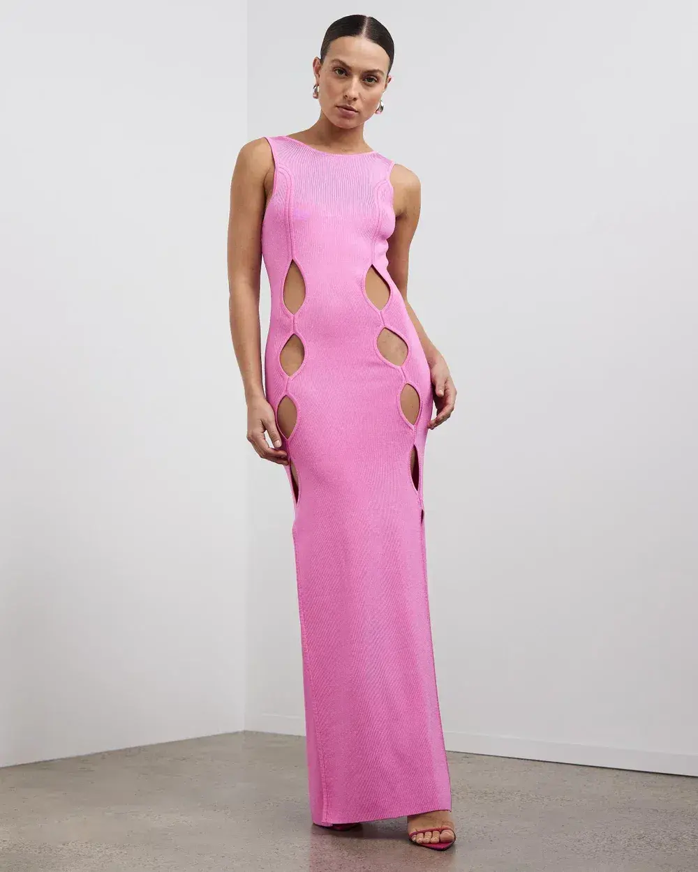 Auteur Studio Charlotte Slit Knit Dress Candy Pink Size XXS/AU 6 - Image 1