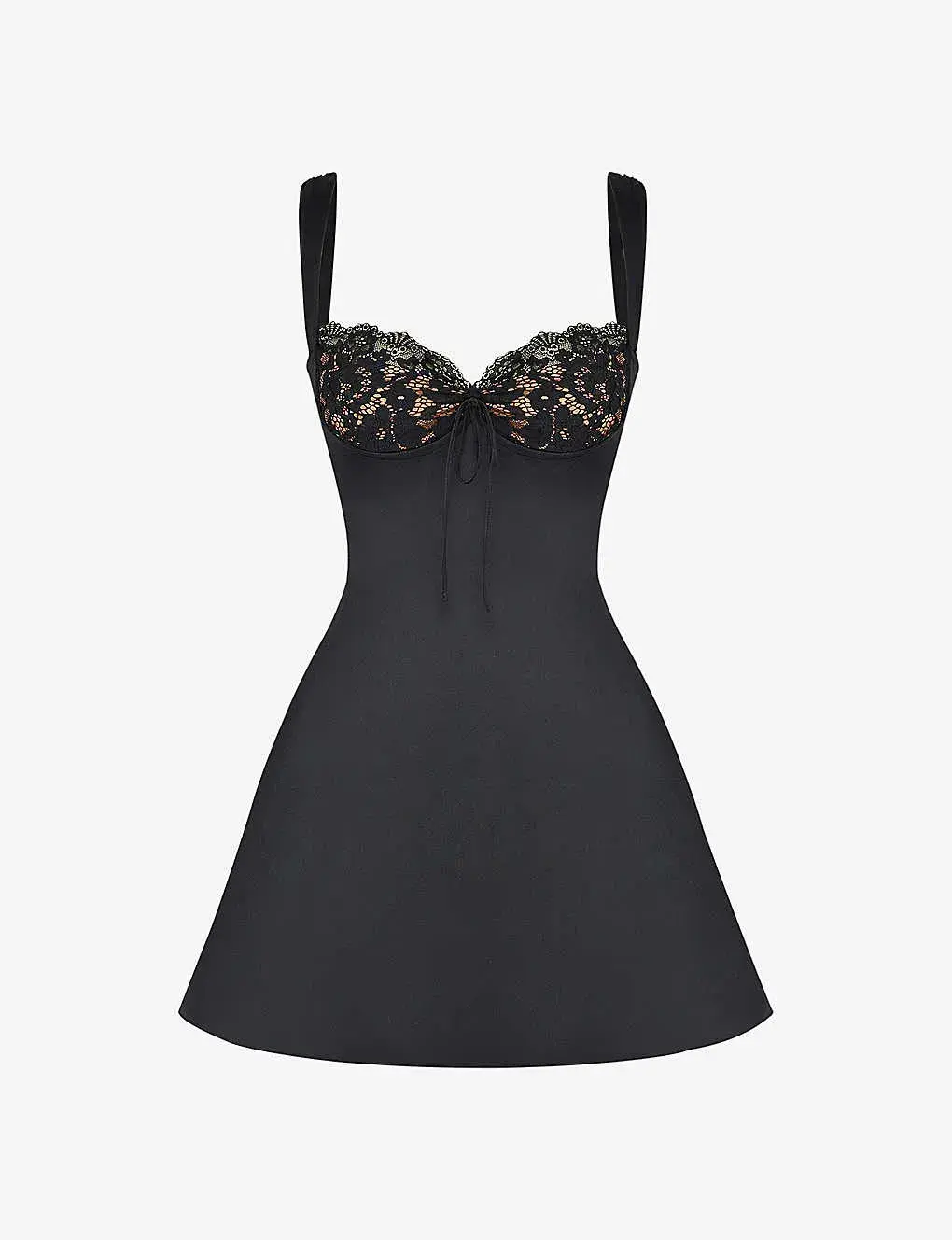 House of CB Adriana Satin and Lace Mini Dress Black Size M / Au 10 - Image 5