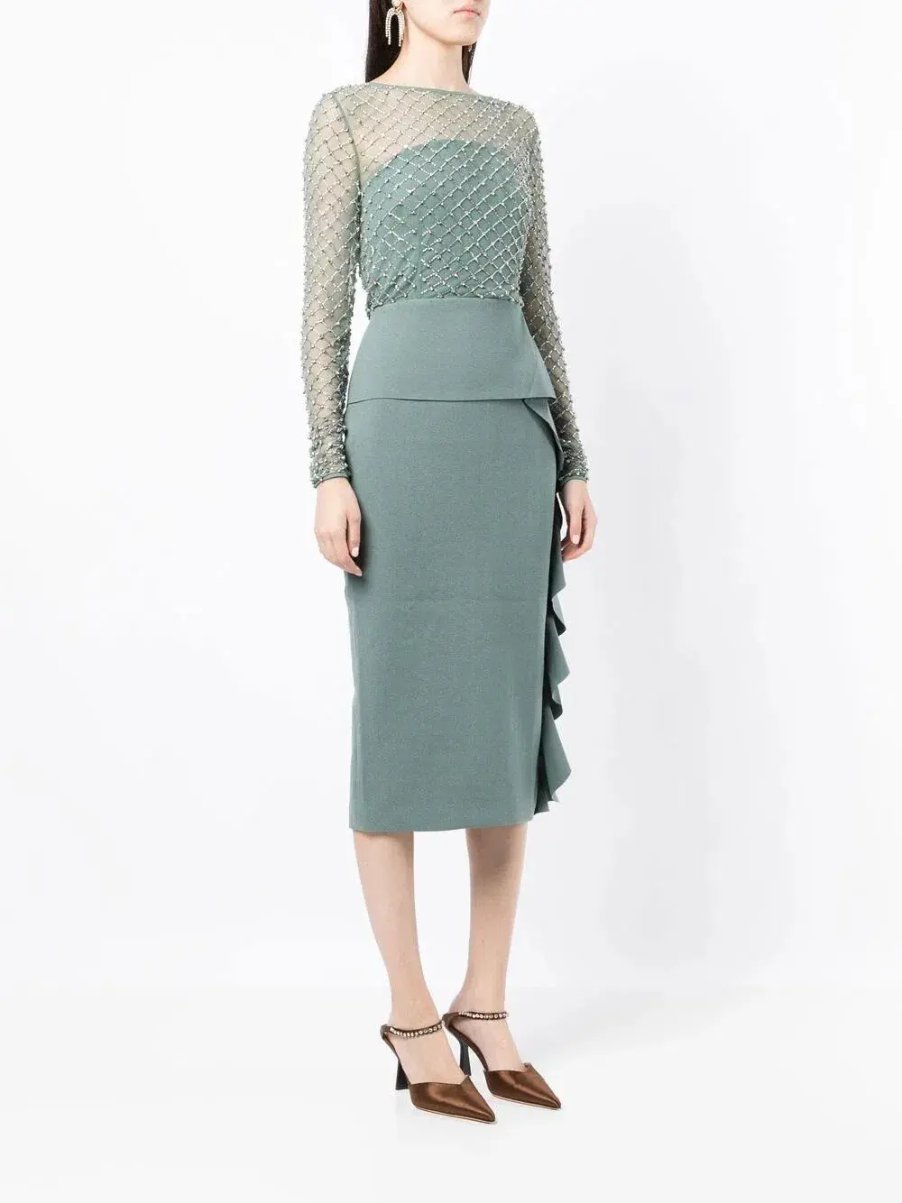 Rachel Gilbert Estelle Dress Green Size 4/Au 14  for rent on The Volte - main image