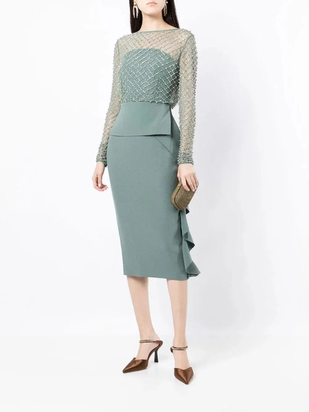 Rachel Gilbert Estelle Dress Green Size 4/Au 14  for rent on The Volte - main image