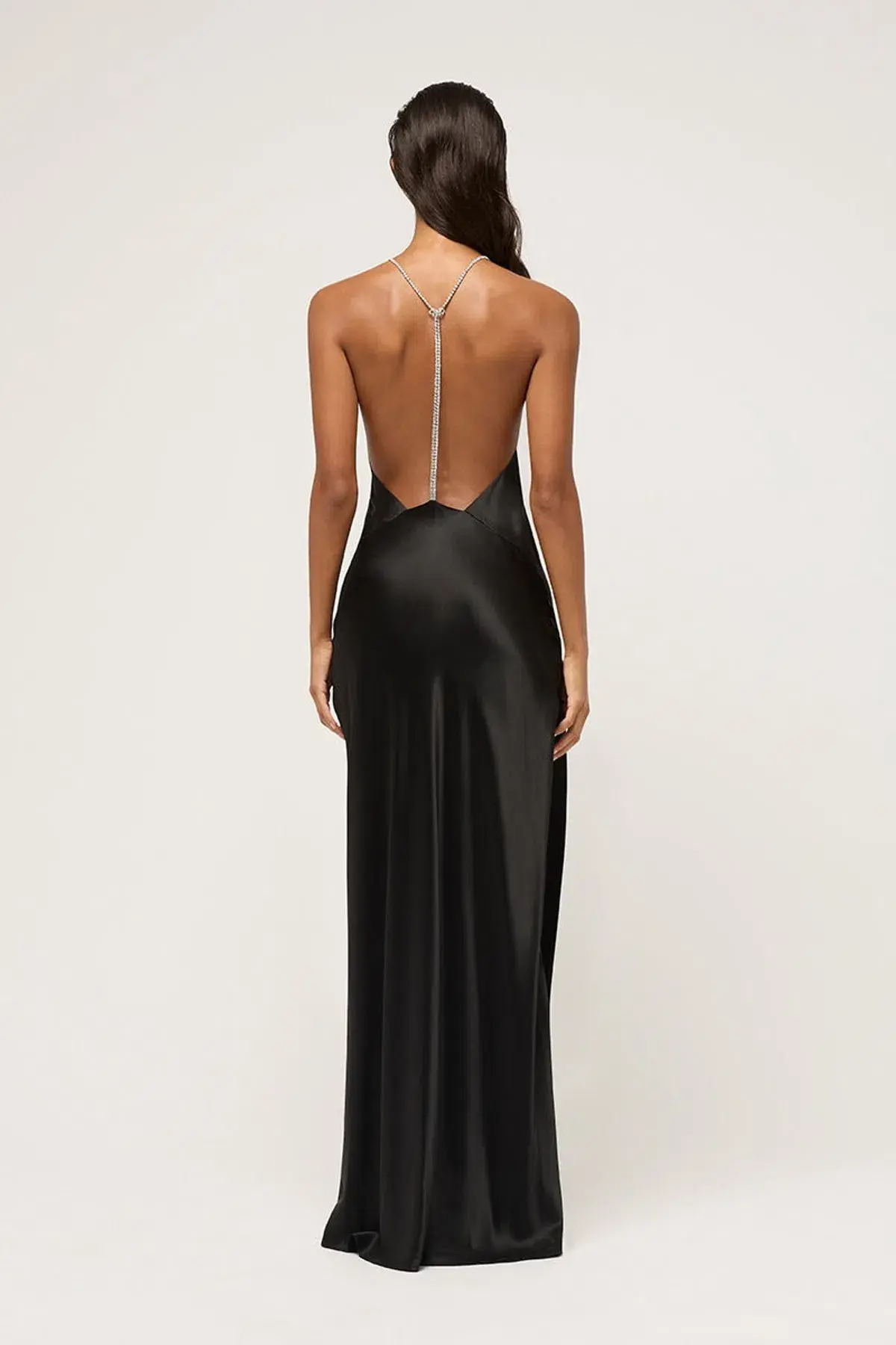 Michael Lo Sordo Crystalline Hudson Gown Black Size 8 - Image 3