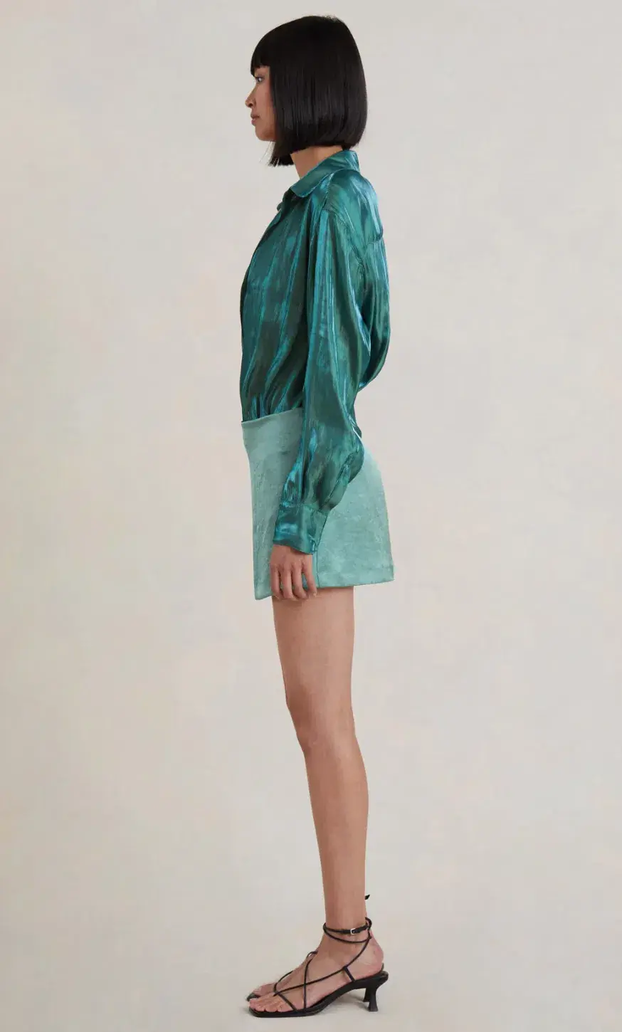 Bec & Bridge Symone Mini Skirt Moss Green Size AU 8 - Image 4
