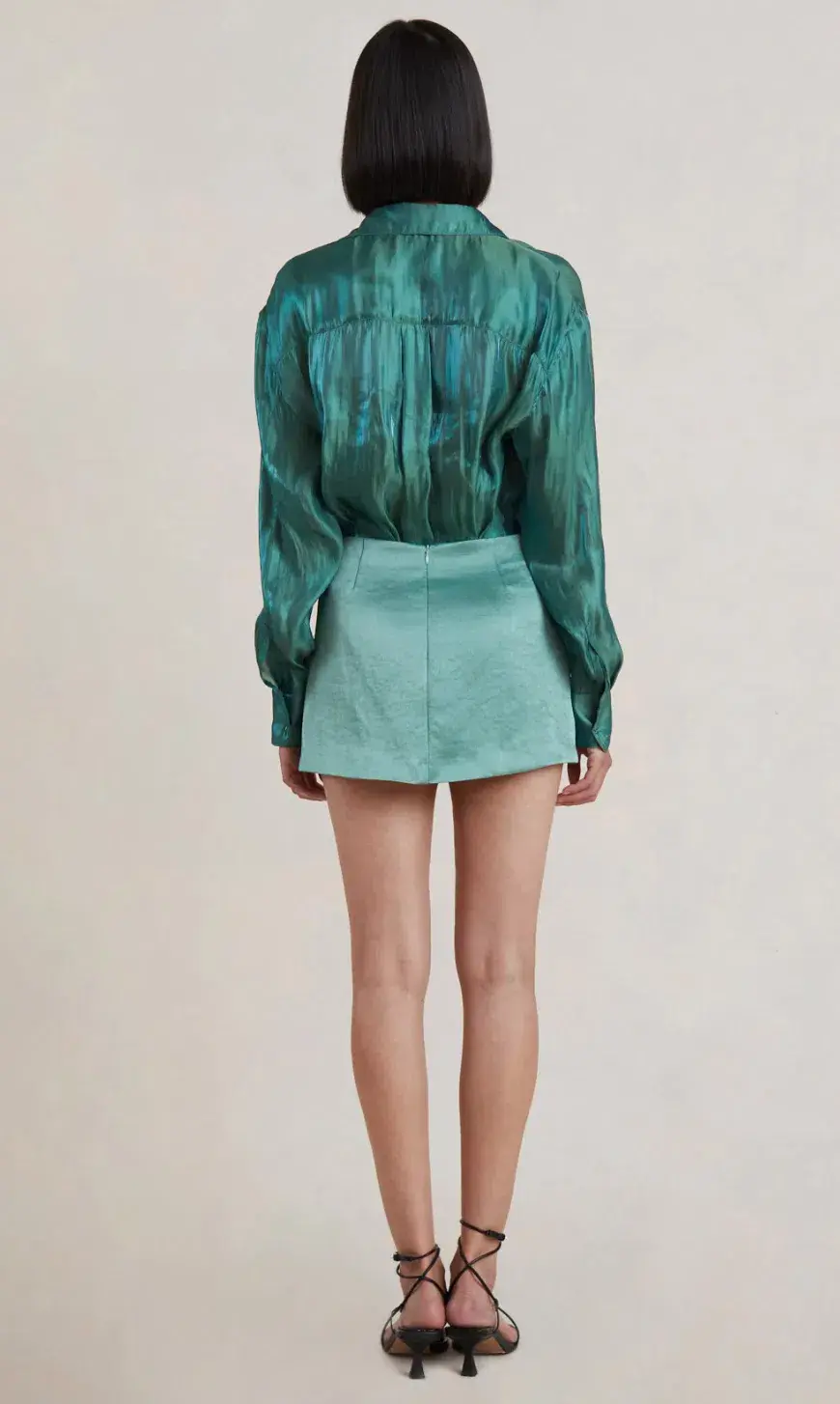 Bec & Bridge Symone Mini Skirt Moss Green Size AU 8 - Image 2