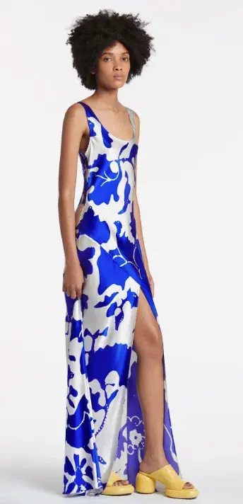 Sir the Label Esme Bias Dress Blue Print Size AU 8 - Image 2