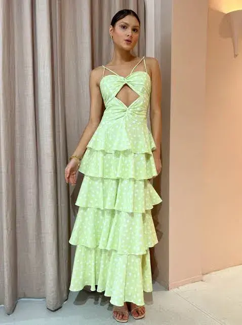 Issy Hope Floats Dress In Key Lime Dot Size AU 8 - Image 1