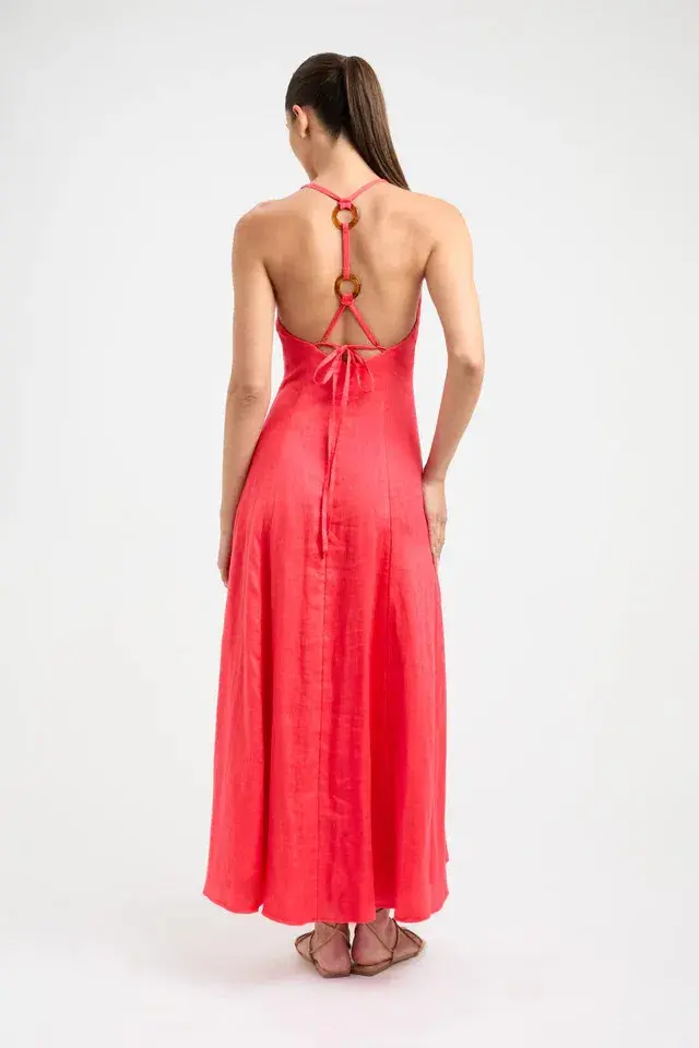 Kookai Tahiti Ring Back Dress In Candy Red Size 8 - Image 2