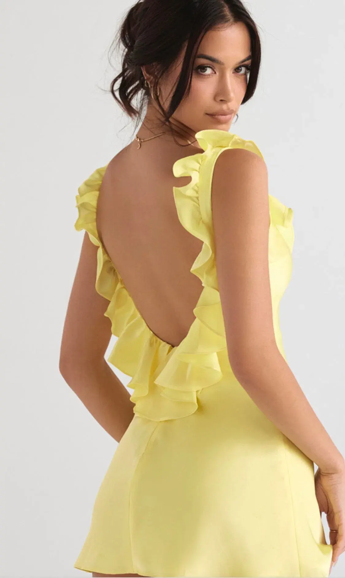 House of CB Tink Flared Ruffle Mini Dress Buttercup Size 10 - Image 3
