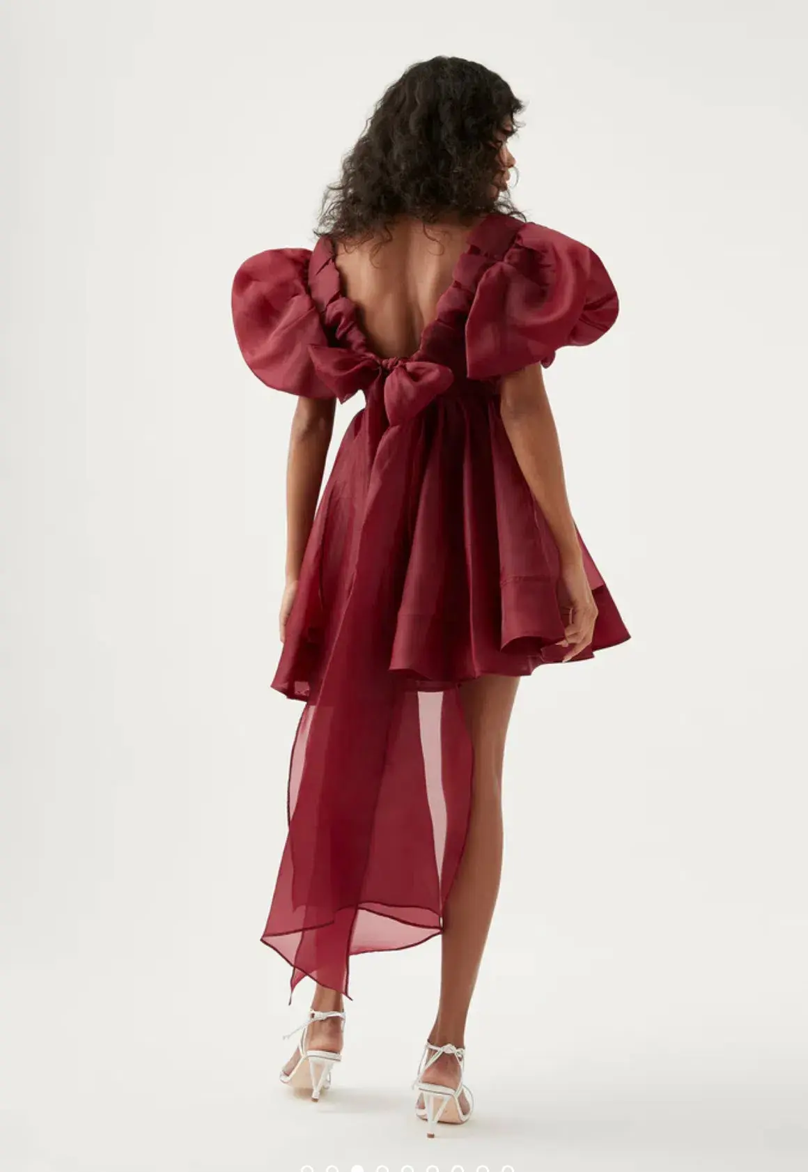Aje Gretta Organza Mini Dress Burgundy Size 10 - Image 3