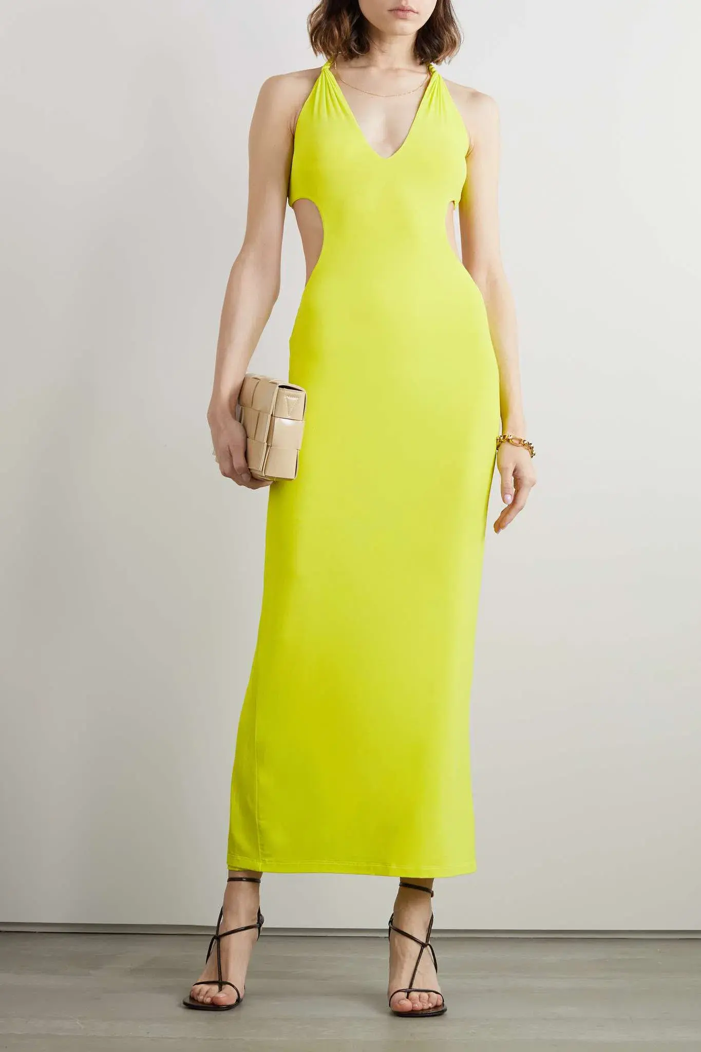 Dion Lee V-neck Rope Dress Acid Yellow Size 6 - Image 1