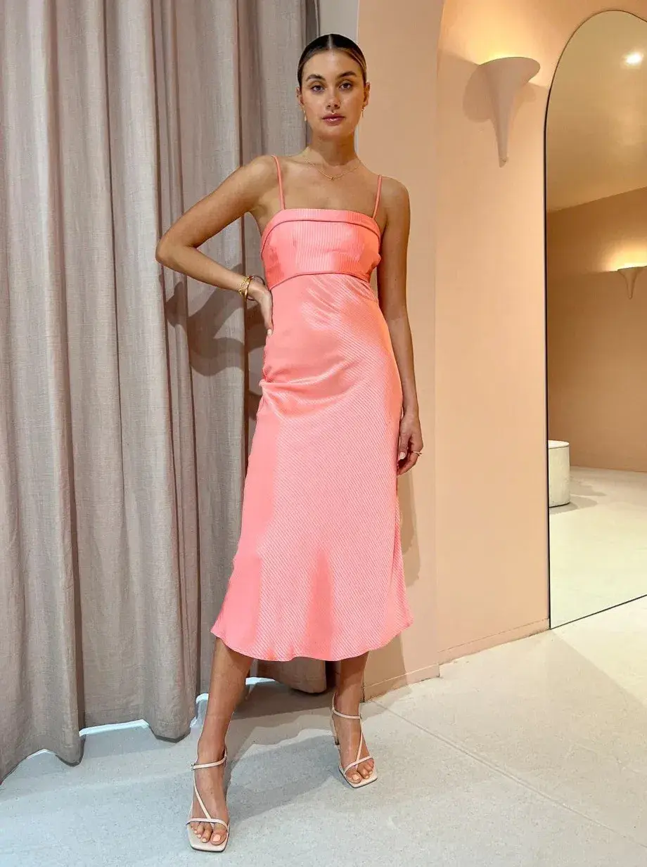By Johnny Lisette Midi Dress in Watermelon Size 8 / S - Image 1