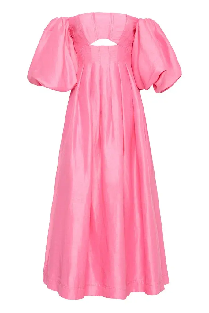 Aje Eugenie Off The Shoulder Midi Dress French Rose Pink Size 10 / M - Image 6