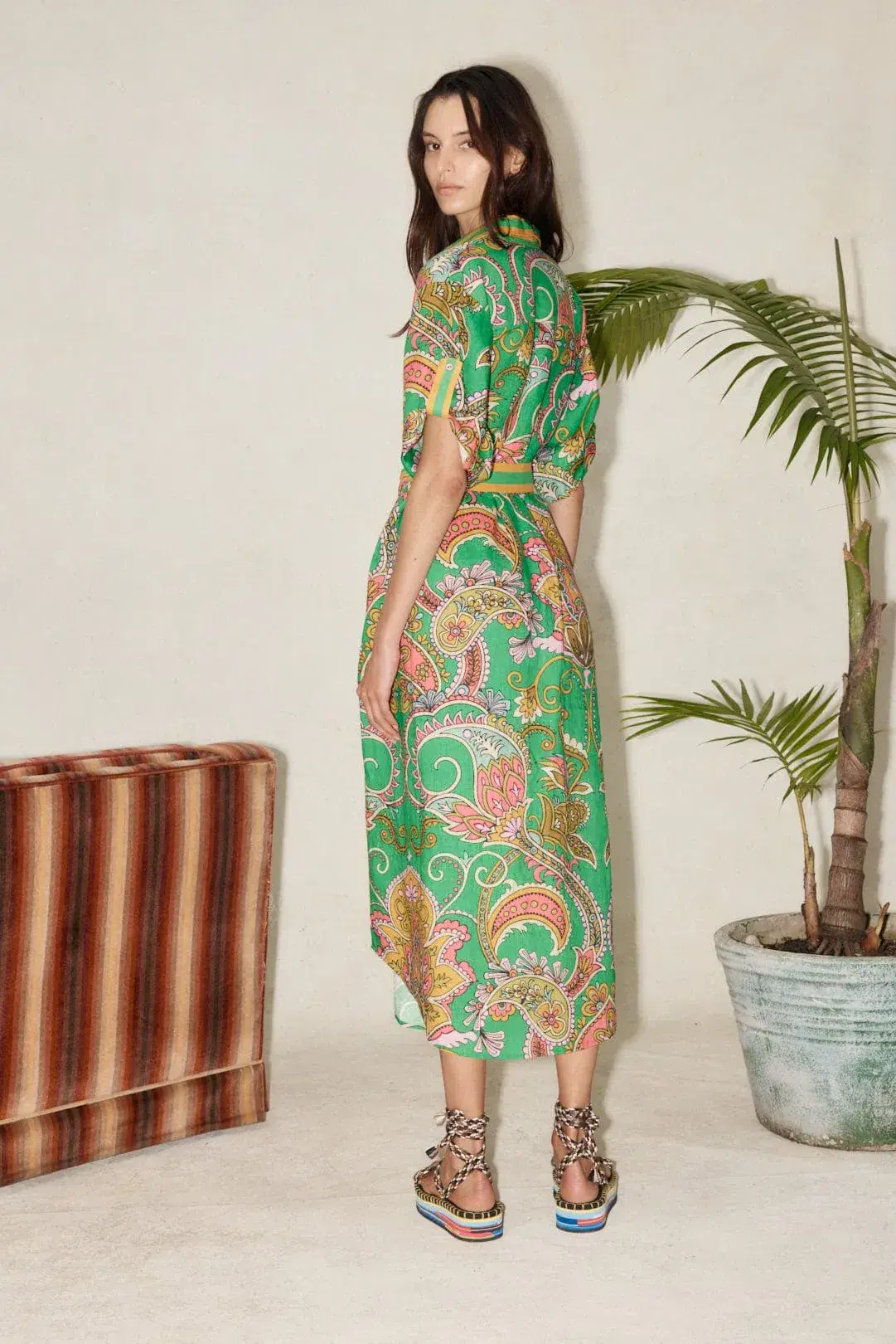 Alemais Marion Shirt Dress Green Size 14 - Image 3