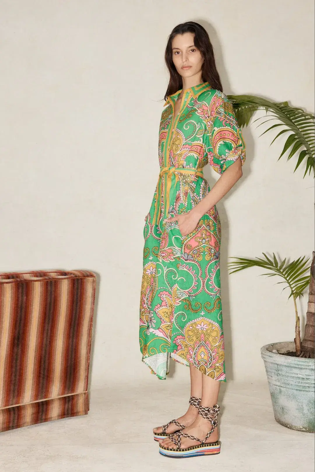 Alemais Marion Shirt Dress Green Size 14 - Image 2