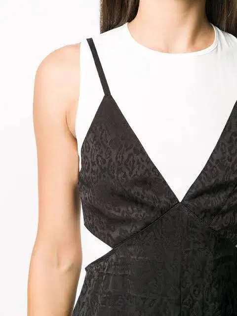 Proenza Schouler White Label Jacquard Layered Dress Black/White Size 8 - Image 2