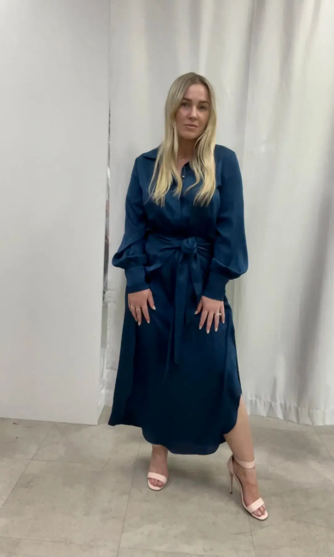 Sheike Hemisphere Midi Dress Blue Size 8 / S for rent on The Volte - main image