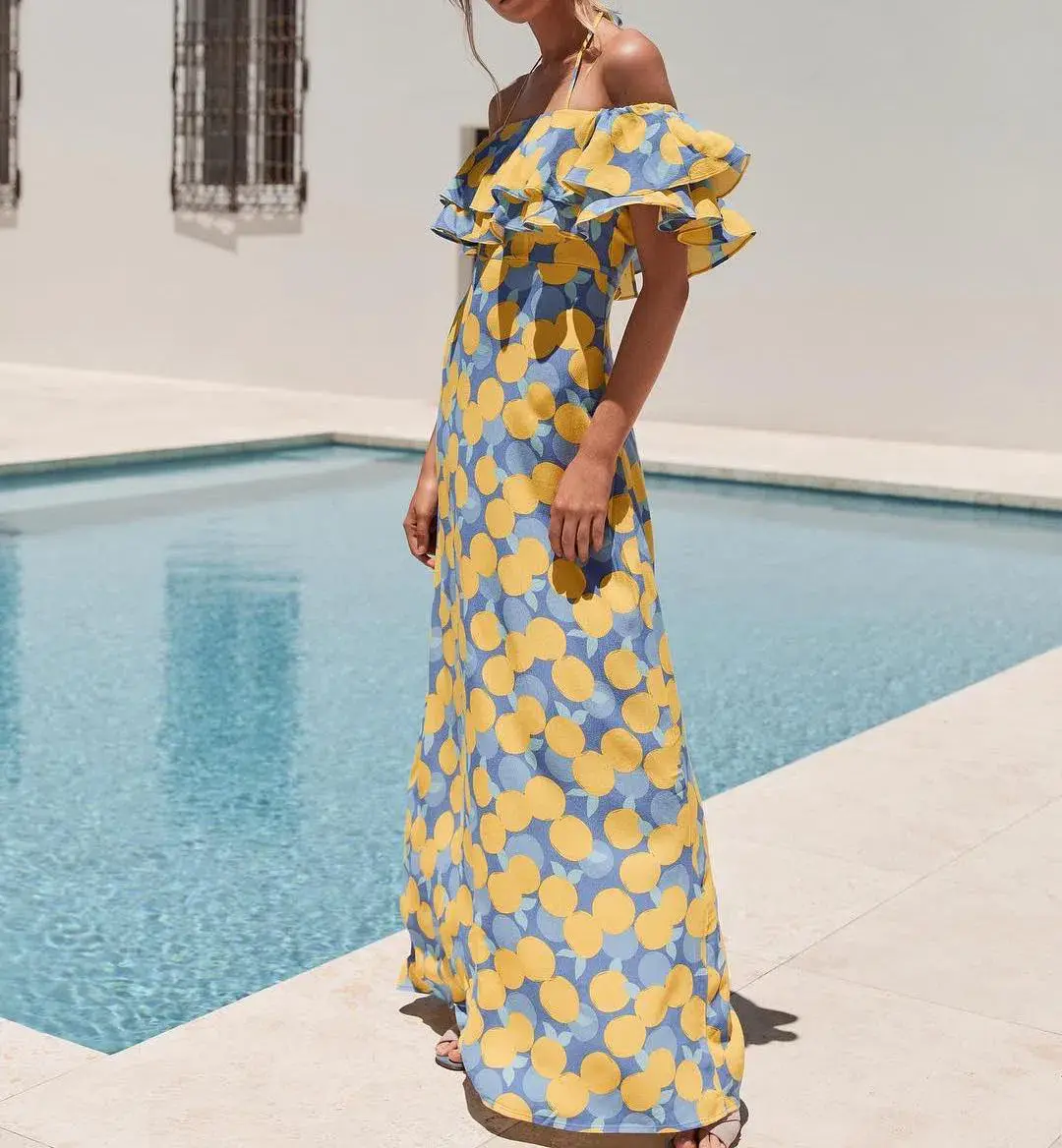 Mister Zimi Spanish Dress in Citrine Print Size 14 - Image 1