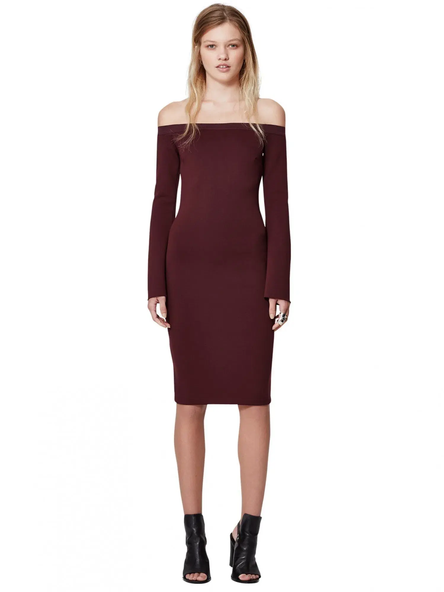 Bec & Bridge Banditti Off Shoulder Dress Claret Size AU 6 - Image 1