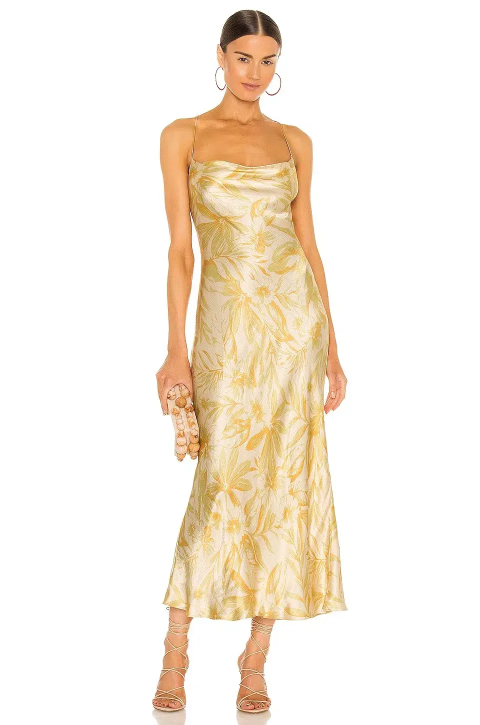 Bec & Bridge Tropical Punch Maxi Dress Yellow Floral Print Size 8 - Image 4