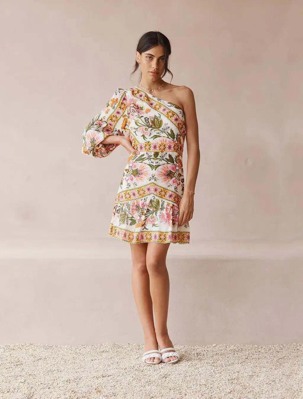 Talulah La Maison White Lotus Mini Dress Print Size 10 - Image 1