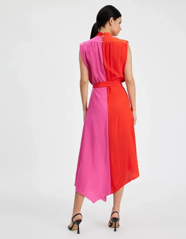Sass & Bide Love Bird Midi Dress Pink and Red Size 10 - Image 3