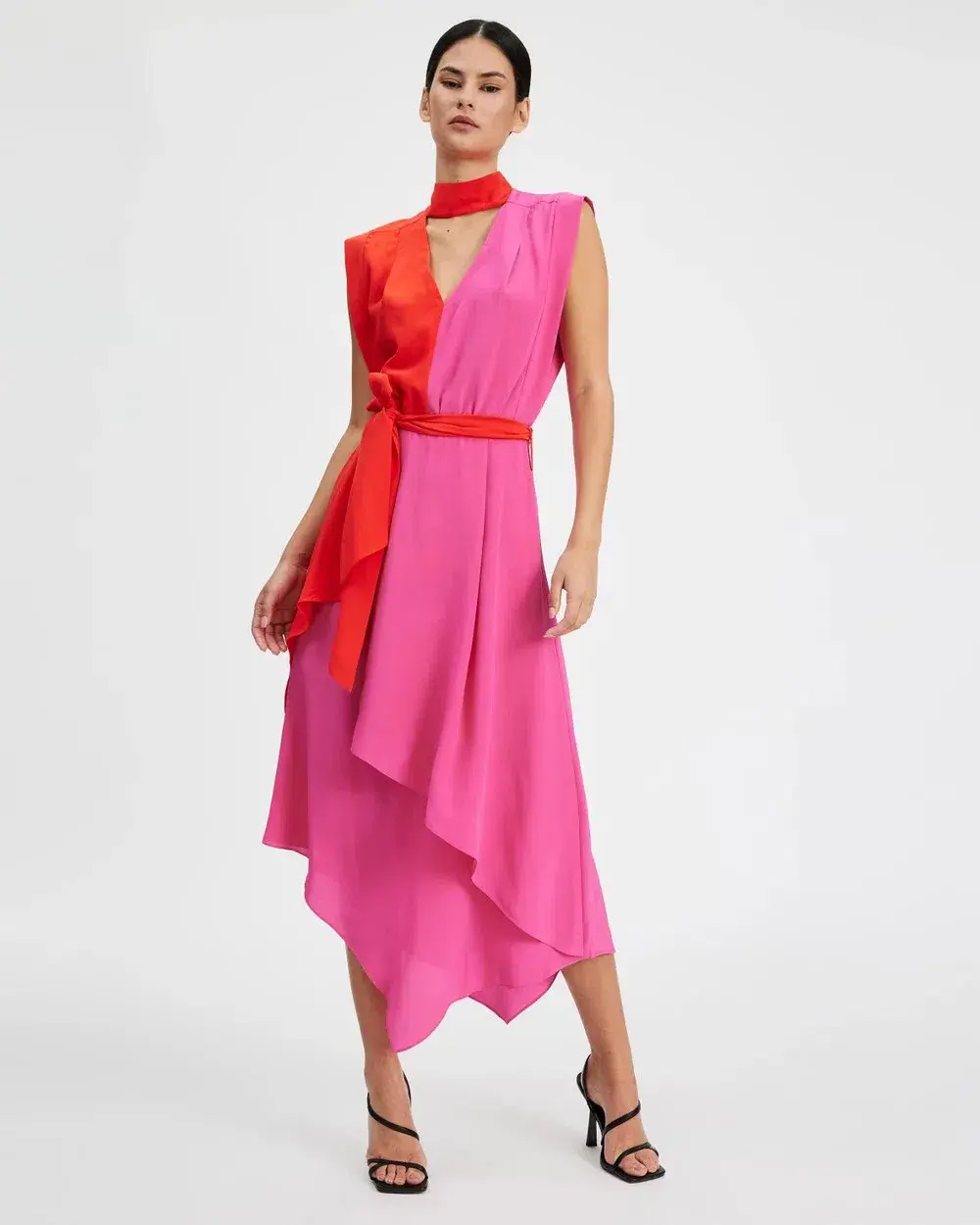 Sass & Bide Love Bird Midi Dress Pink and Red Size 10 - Image 1