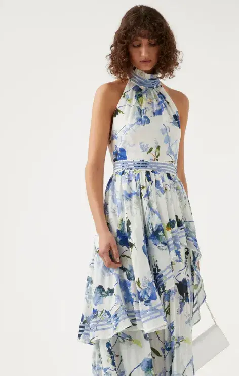 Aje Sienna Maxi Dress Lavenders Provence Floral Size 6 - Image 4