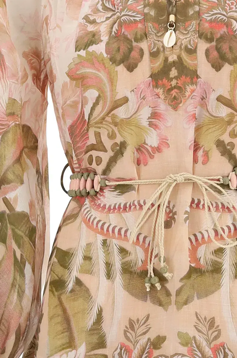 Zimmermann Floral Tiered Lyre Billow Midi Dress Size 2/AU 12 - Image 5