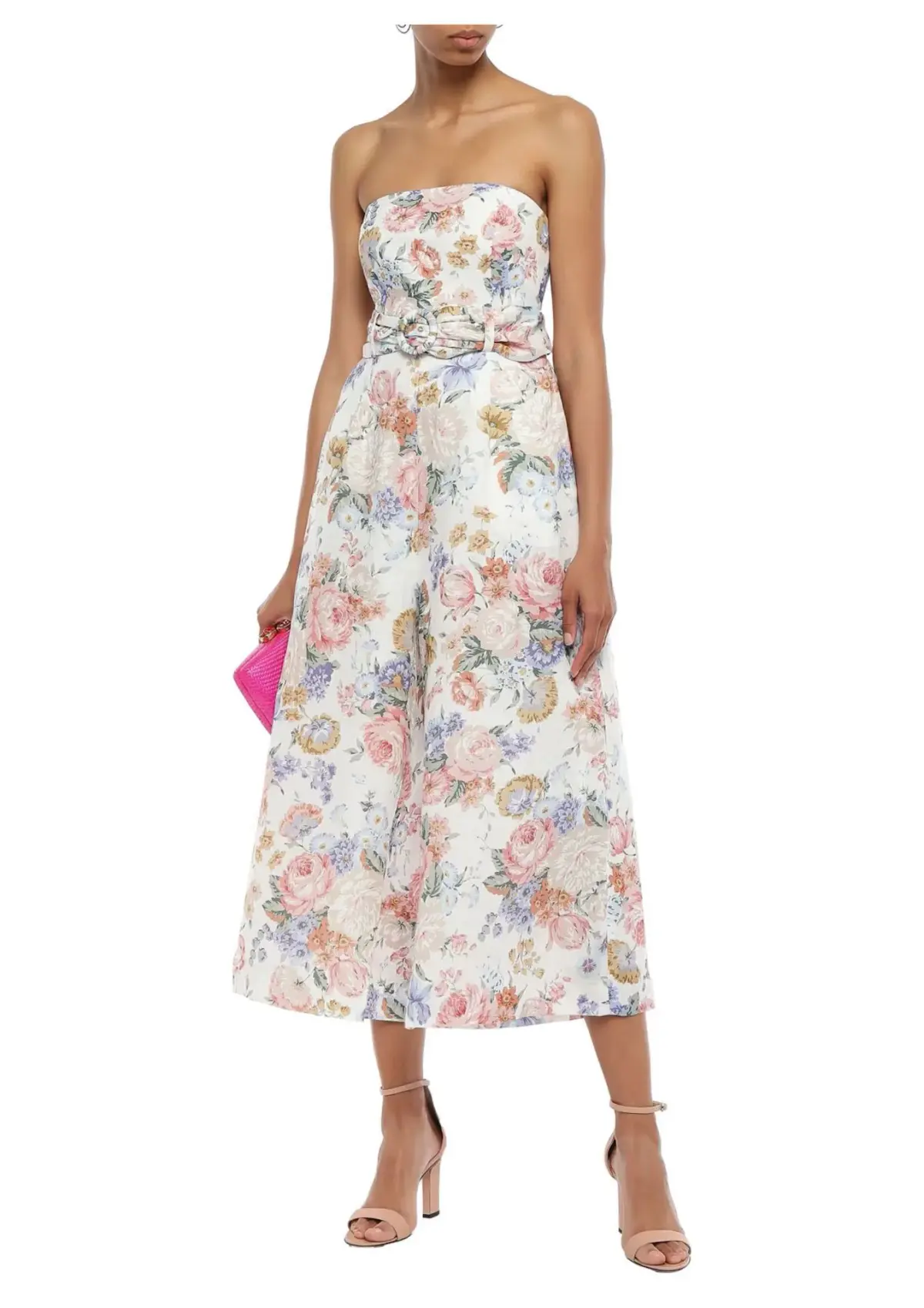 Zimmermann Strapless Bowie Jumpsuit Cream Floral Size 0 / AU 8 - Image 1