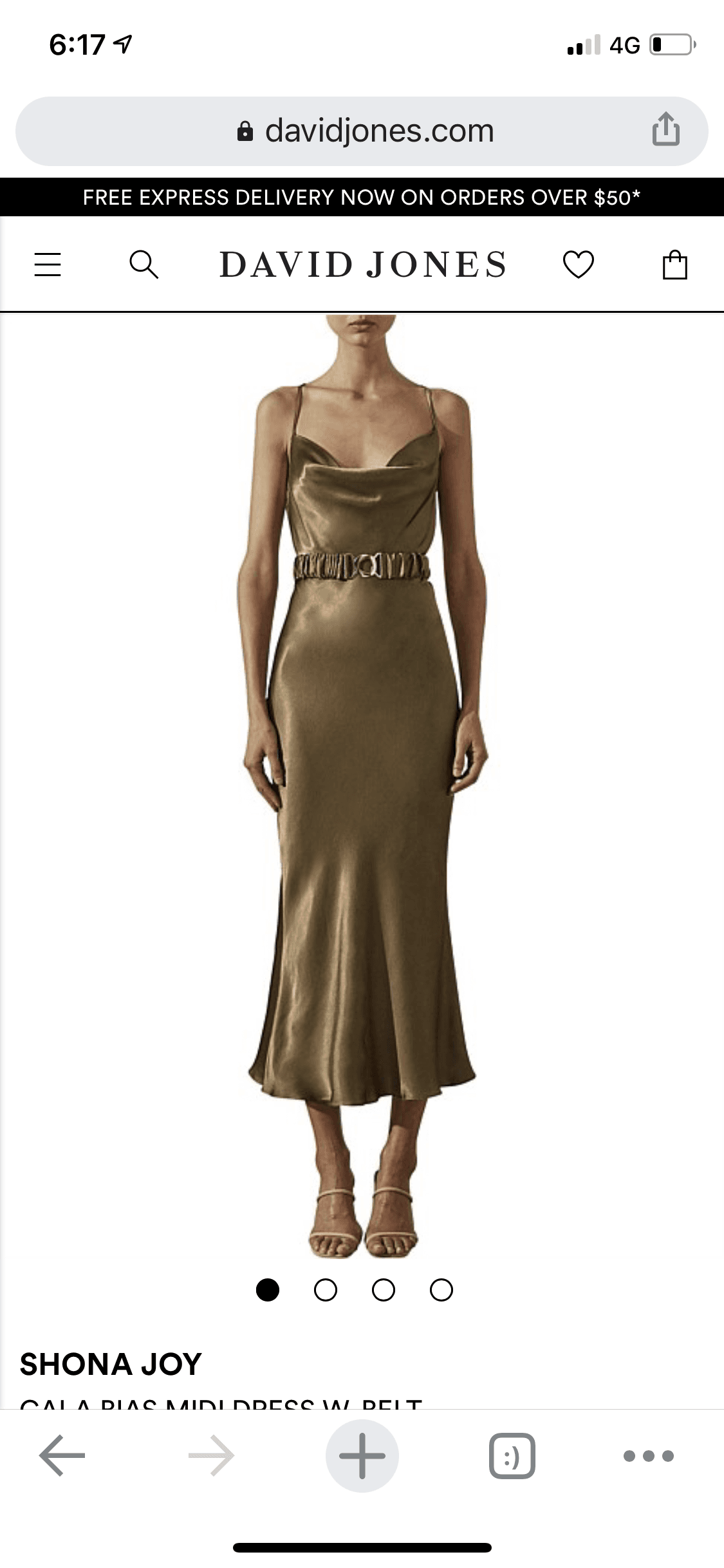 Shona Joy bias Midi Dress Size 10 - Image 3