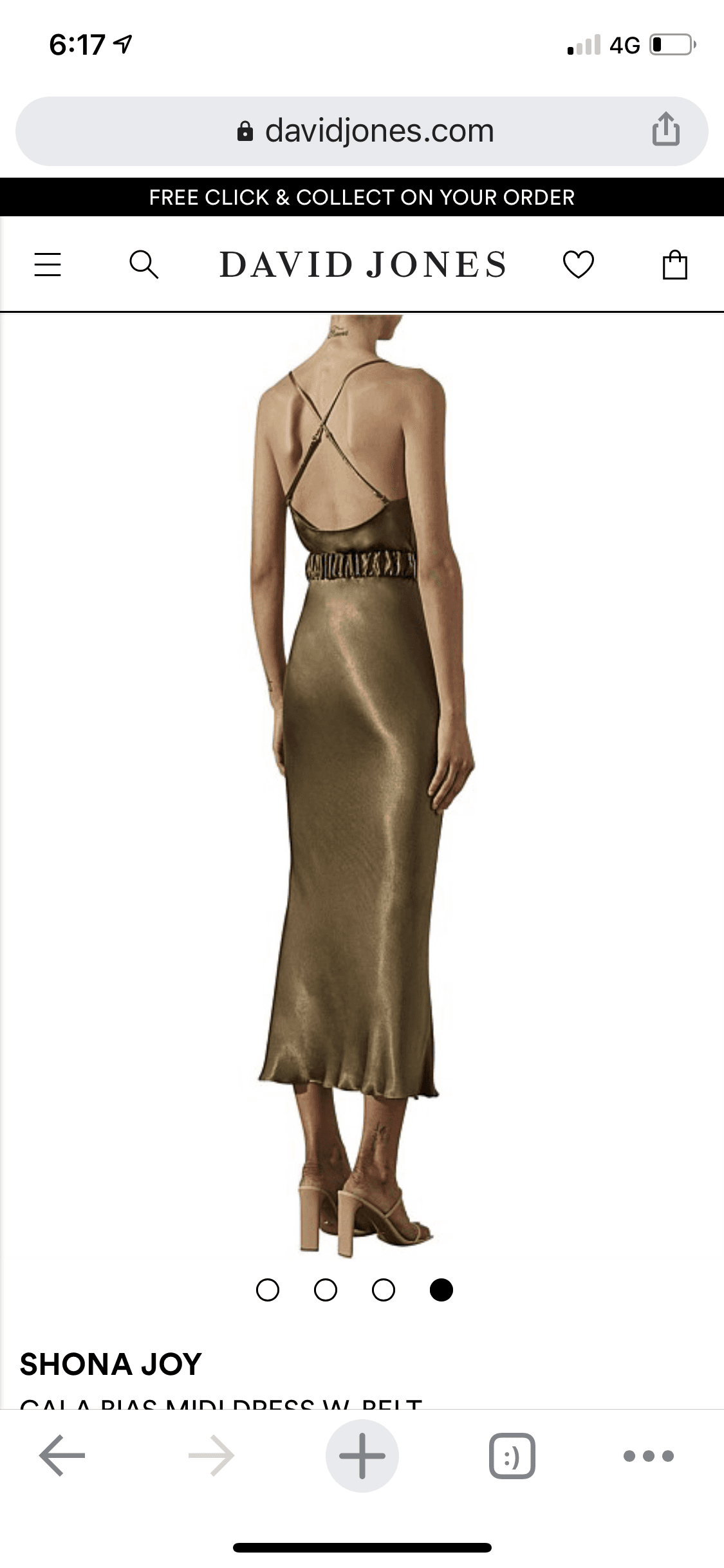 Shona Joy bias Midi Dress Size 10 - Image 2