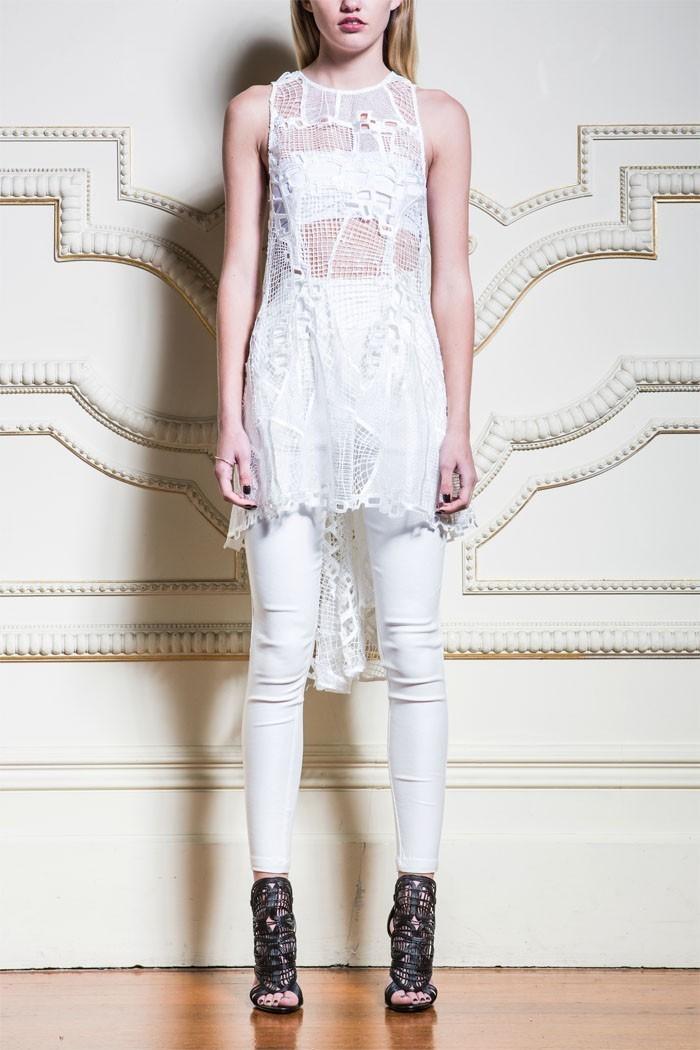 Asilio Diamond in the Rough Dress White 6 - Image 1