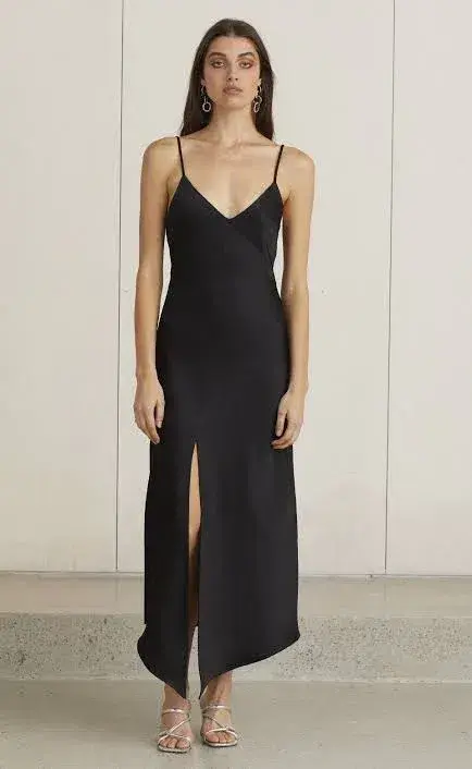 Bec & Bridge Gabrielle V Midi Dress Black Size AU 12 - Image 3